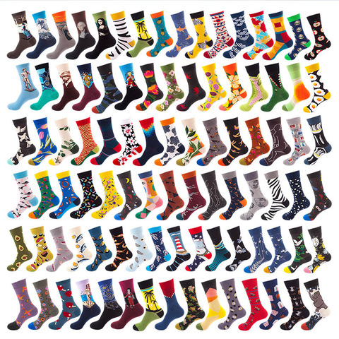 Chaussettes Hip-hop hommes Skateboard chaussettes à la mode Ins chaussettes coton tendance bas automne et hiver homme Tube chaussettes colorées ► Photo 1/5