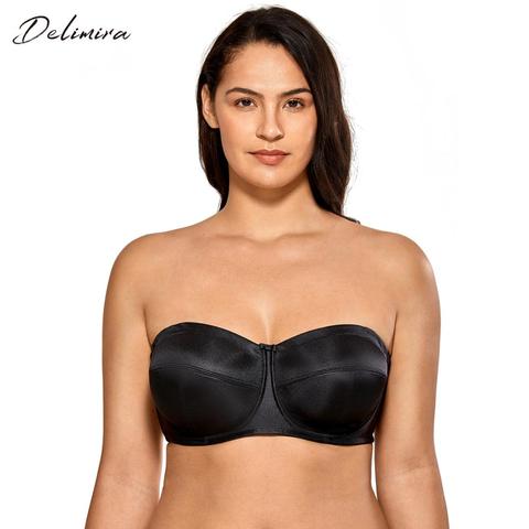 Delimira soutien-gorge sans armatures femme sans rembourrage Ultra soutien-gorge sans bretelles Convertible ► Photo 1/6