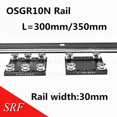 Rail de guidage linéaire OSGR10N L = 300/350mm, rouleau en aluminium de 30mm de largeur, guide linéaire à double axe avec bloc coulissant OSGB10N pour CNC ► Photo 1/6