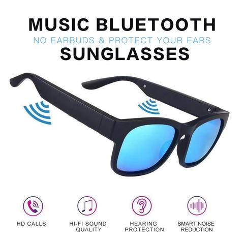 Nouvelles lunettes intelligentes Bluetooth à Conduction osseuse étanche lunettes de soleil à musique d'appel mains libres pour tous les téléphones ► Photo 1/6