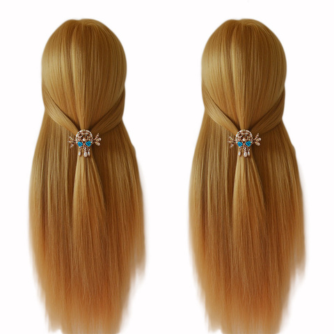 Tête de Mannequin en Fiber haute température, cheveux blonds, bon entraînement, pour tresser la coiffure, avec pince gratuite, 100% ► Photo 1/6