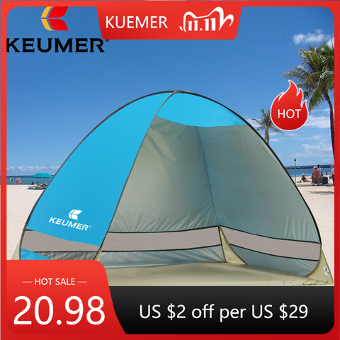 Tente de plage automatique, Protection contre les UV, Pop-Up, pare-soleil, KEUMER, tente de Camping, voyage, tourisme ► Photo 1/6