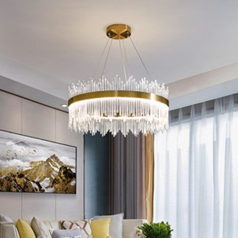 Plafonnier LED de luxe en cristal, design post-moderne, éclairage d'ambiance, luminaire décoratif de plafond, idéal pour un salon, une salle à manger ou une chambre à coucher ► Photo 1/5