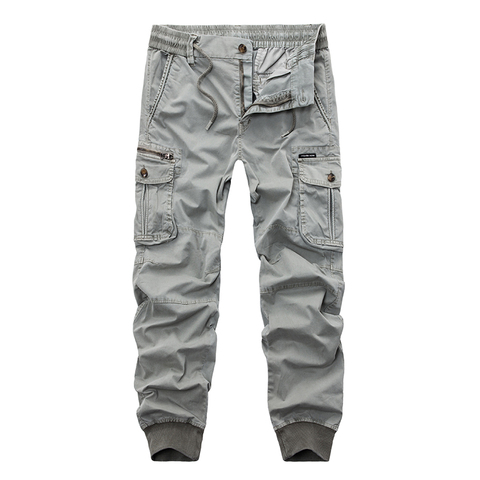 Nouveau 2022 marque décontracté Joggers couleur unie pantalon hommes coton élastique pantalon militaire Style armée Cargo pantalon hommes Leggings 29-38 ► Photo 1/6