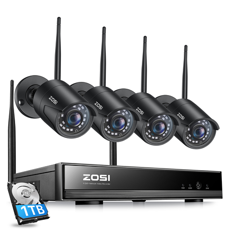 ZOSI 1080P H.265 système de vidéosurveillance sans fil 2MP 8CH NVR IP IR-CUT caméra à balle ► Photo 1/6