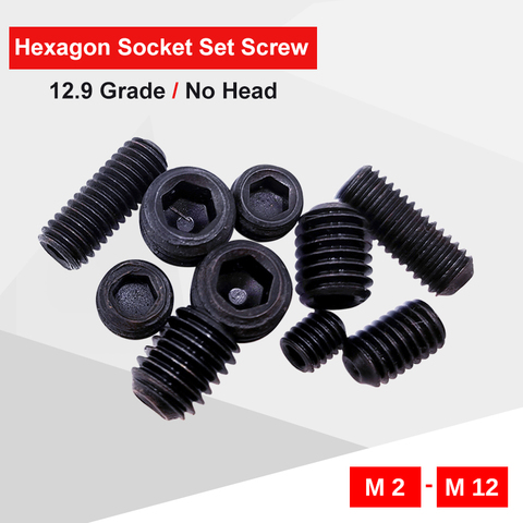 Vis à douille hexagonale en acier au carbone, M2 M2.5 M3 M4 M5 M6 M8 M10 M12, couleur noire 12.9, assortie à une clé à douille hexagonale ► Photo 1/6