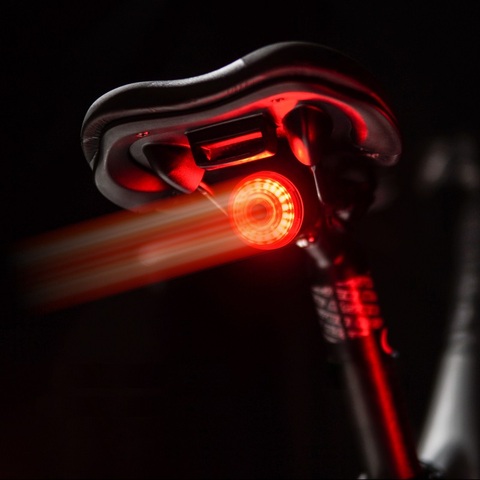 Deuxoc Auto frein détection vélo feu arrière cyclisme Smart feu arrière USB Charge vtt nuit vélo lampe vélo de route lampe de sécurité LED ► Photo 1/5