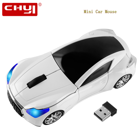 CHYI – souris optique sans fil 2.4 DPI, Mini-voiture de sport, ordinateur pour enfant, avec récepteur 1600 Ghz, port Usb, pour Gamer ► Photo 1/6