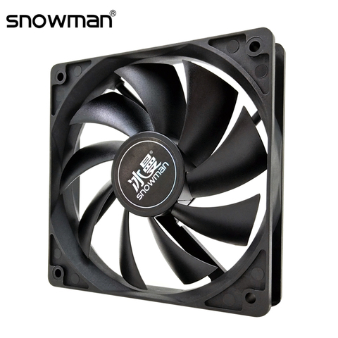 Bonhomme de neige 120mm ventilateur de tour d'ordinateur Ultra silencieux 12CM silencieux ventilateur de refroidissement PC refroidisseur ventilateur boîtier ventilateurs 3Pin 12V DC châssis radiateur 1000 tr/min ► Photo 1/6