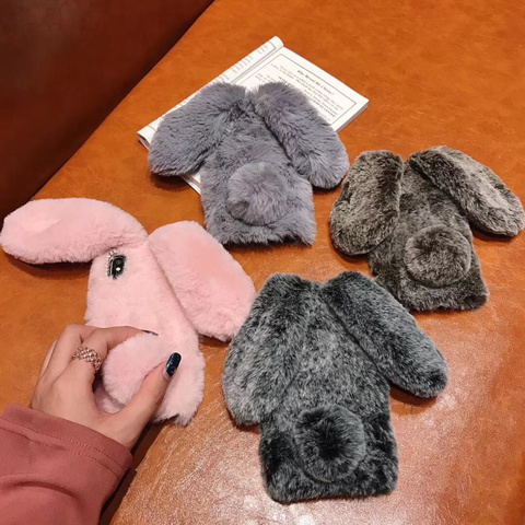 Étui en fourrure de lapin pour Xiaomi Redmi Note 6 Pro Redmi 5 Plus Note 4 4X 5 5A Prime S2 Y2 Mi A2 Lite 7 7A 8 8A étui en peluche ► Photo 1/6