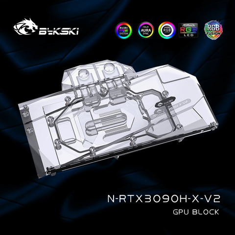 Bykski N-RTX3090H-X-V2 GPU bloc d'eau pour ZOTAC Palit Inno3D GALAX coloré fondateur édition RTX 3090 3080 carte graphique NVIDIA ► Photo 1/6