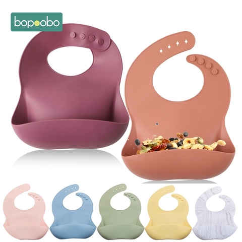 Bopoobo – bavoir ajustable pour bébé, imperméable, avec image d'animal, anti-salive, en Silicone, doux, comestible, serviette, écharpe ► Photo 1/1