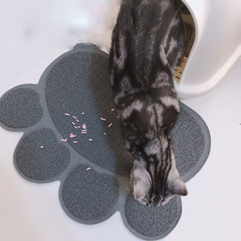 Tapis de sable antidérapant pour chat | Imperméable, propre, tapis de toilette, litière bol à vaisselle pour chiot, set boîtes à litière pour animaux de compagnie, tapis propre et griffe ► Photo 1/6