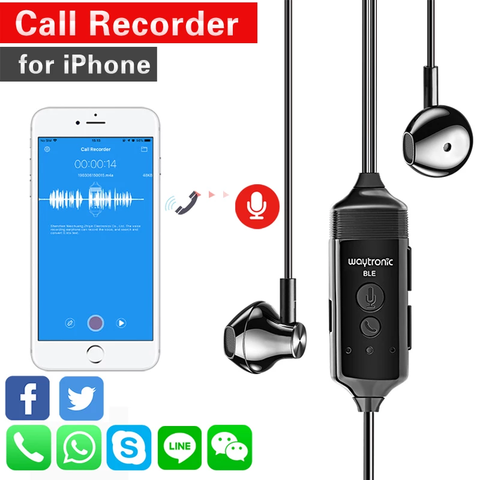 Enregistrement d'appel casque équipement d'enregistrement de téléphone pour iPhone appel vocal logiciel Social réunion classe en ligne APP enregistrement ► Photo 1/6