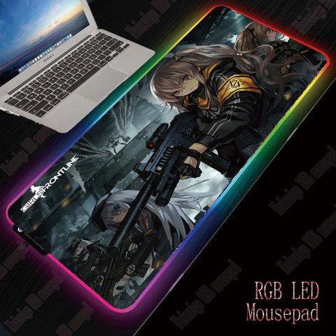 XGZ filles Frontline Anime RGB tapis de souris de jeu Gamer grand tapis de souris ordinateur tapis de souris Led rétro-éclairage tapis de souris clavier tapis de bureau ► Photo 1/6