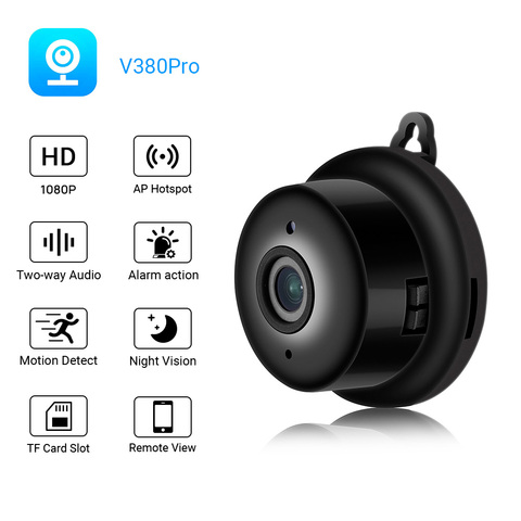 Mini caméra de surveillance intérieure IP Wifi HD 1080P (V380), babyphone vidéo sans fil, avec Audio bidirectionnel, vision nocturne et détection de mouvement ► Photo 1/6