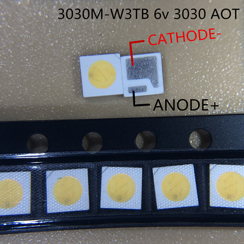500 pièces 3030M-W3TB AOT LED rétro-éclairage haute puissance LED 1.6W 3030 6V blanc froid 100-130LM TV Application ► Photo 1/5