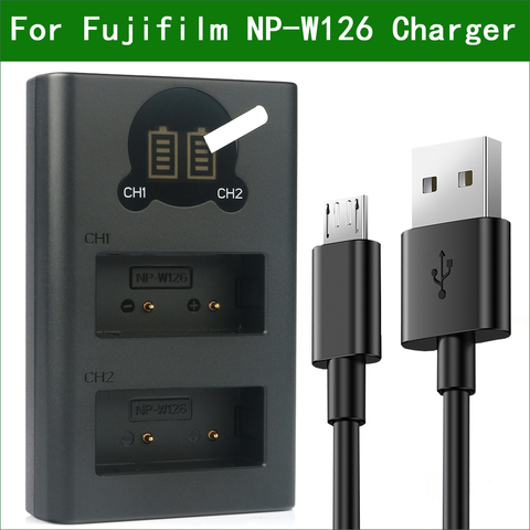 Chargeur USB double NP-W126 W126S BC-W126 pour Fujifilm X100F X100V X-PRo1 X-PRo2 X-A1 X-A2 X-A3 X-A5 X-A7 X-A10 ► Photo 1/6