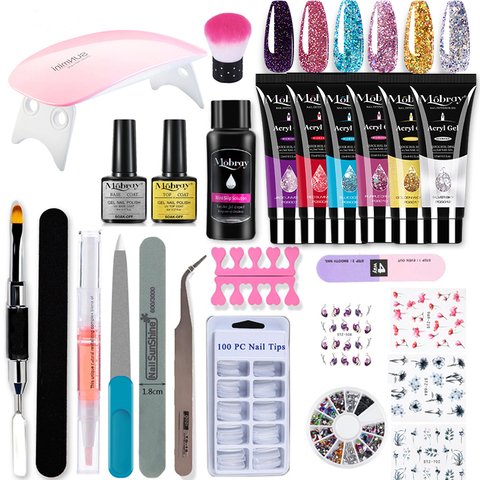 Mobray-Kit de manucure avec Gel UV lampe à LED, vernis polygel, nécessaire pour Nail Art, Base couche de finition ► Photo 1/6