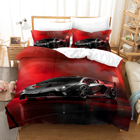 parure de lit voiture Housse de couette de voiture enfants couette voiture ensembles de literie 3D Queen Size ensemble de literie voitures sport unique enfants lit ensemble Twin Boy housses de couette ► Photo 1/6