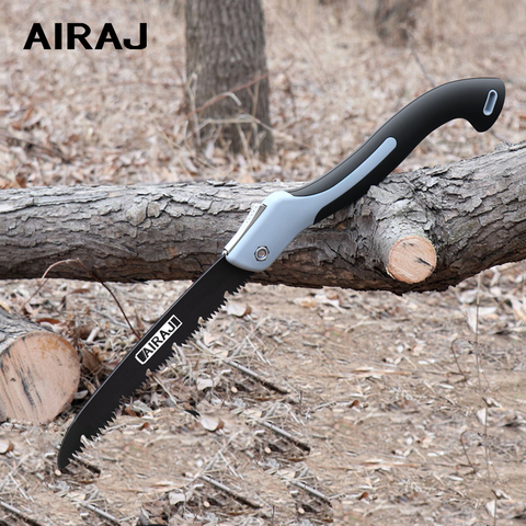 AIRAJ multifonctionnel lame de scie pliante scie à main outils de coupe du bois SK5 poignée en acier pliable scie de jardin ► Photo 1/6