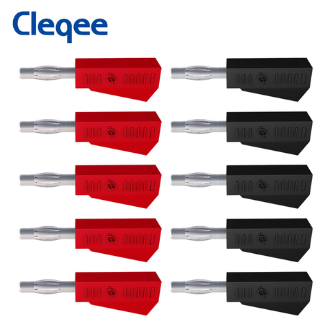 Cleqee – connecteur de fiche banane empilable, 10 pièces, P3002, 4mm, rouge, noir, jaune, vert, bleu ► Photo 1/6