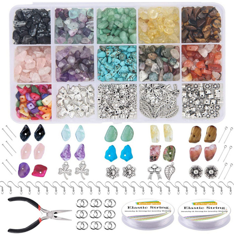 Coffret perles en pierre naturelle breloque en cristal perles de graines perles entretoises pour Bracelet à bricoler soi-même collier boucle d'oreille accessoires de fabrication de bijoux ► Photo 1/5