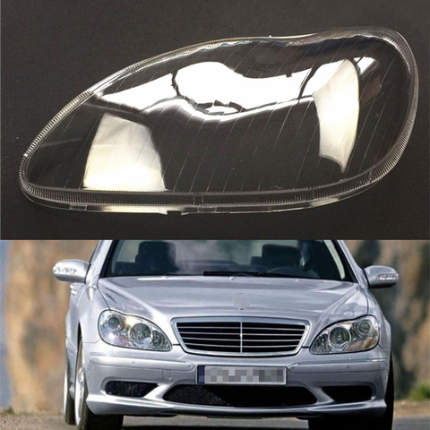 Lentille de phare pour mercedes-benz W220 S600 S500 S320 S350 S280 1998 ~ 2005 couverture de phare remplacement de voiture tête avant coque automatique ► Photo 1/6