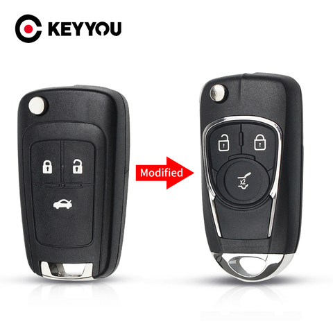 KEYYOU-coque pour clé de voiture à 2/3 boutons Fob, pour Chevrolet Cruze, Lova, Sail, Aveo, Opel, Vauxhall Astra H J, Corsa, E, Insignia ► Photo 1/6