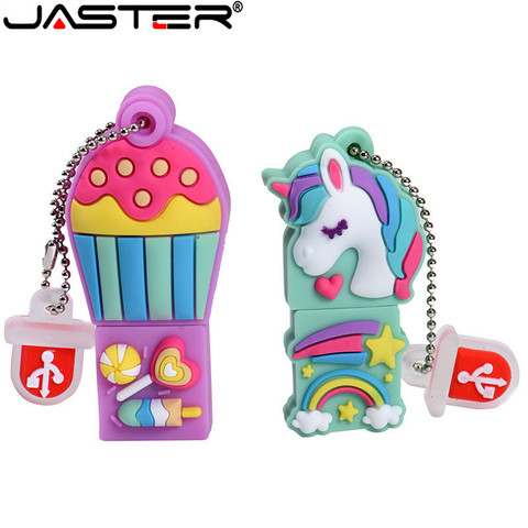 JASTER – clé usb licorne de dessin animé, support à mémoire de 4GB 16GB 32GB 64GB, lecteur Flash, cadeau à la mode ► Photo 1/6
