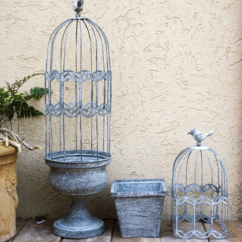 Cage à oiseaux Vintage, décoration de fleurs, Pot de fleurs, jardin de cour, jardin Rural, décor rustique pour la maison, Vintage ► Photo 1/6