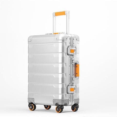 Sac à bagages de luxe avec roulettes, cabine en Aluminium, sac à roulettes ► Photo 1/6