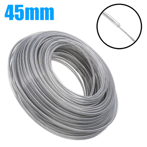 3mm x 45m fil d'acier coupe gazon fil corde ligne Strimmer débroussailleuse tondeuse longue ronde rouleau herbe remplacement ► Photo 1/6