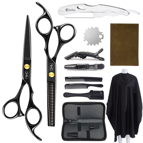 Kit de ciseaux professionnels pour Salon de coiffure, pour coupe de cheveux, cape, peigne, accessoires de Salon ► Photo 1/6
