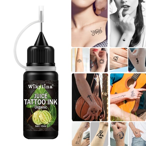 Encre de tatouage temporaire, Pigment pour peinture corporelle, 7 couleurs, 10 ml/bouteille, de couleur pour aérographe, noir/rouge/bleu/tatouage ► Photo 1/6