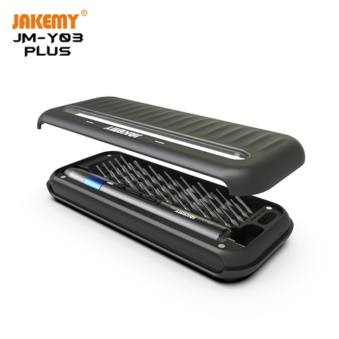 JAKEMY précision Rechargeable électrique tournevis ensemble Portable sans fil tournevis pour téléphone tablette réparation avec lumière LED ► Photo 1/6