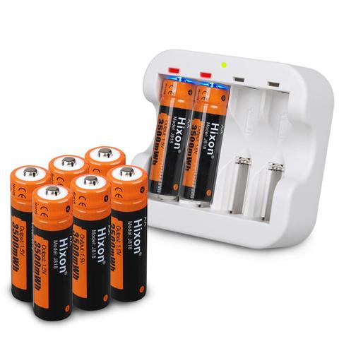 Batterie Rechargeable au Lithium AA, 3500mWh 1.5V, chargeur à 4 fentes, sortie constante 1.5V 1200 Cycles, 8 pièces ► Photo 1/6