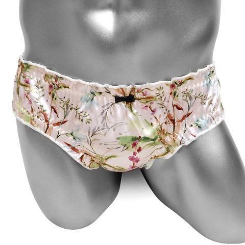 Culotte en Satin à volants pour hommes, sous-vêtement Sexy à fleurs, Bikini pour Gay ► Photo 1/6