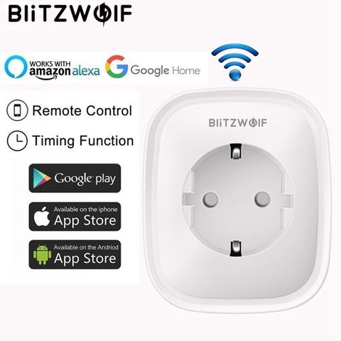 BlitzWolf BW-SHP2 WIFI prise intelligente prise ue 220V 16A télécommande commutateur de synchronisation intelligent travail pour Amazon Alexa/Google Assistant ► Photo 1/6