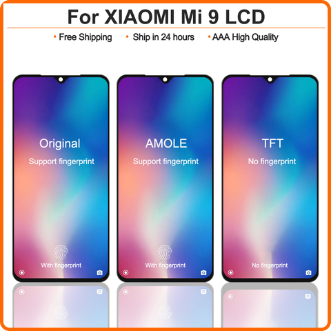 Remplacement Original d'affichage de 6.39 ''pour le numériseur d'écran tactile d'affichage à cristaux liquides de Xiaomi Mi 9 avec l'assemblage de cadre pour l'affichage de Xiaomi MI9 ► Photo 1/6