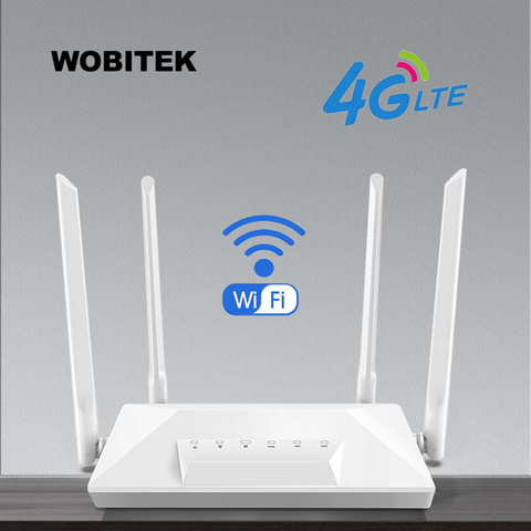 Modem débloqué 4g LTE Cat4 Wifi CPE, point d'accès Mobile, Port LAN Rj45, avec emplacement pour carte SIM, antenne externe sans fil, 300mbps ► Photo 1/6