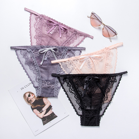 Culotte taille basse en coton avec nœud pour femme, sous-vêtement confortable, Bikini, string, Lingerie féminine, nouvelle collection, M-L ► Photo 1/6