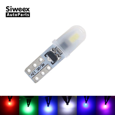 Ampoules Led T5 pour voiture, 10 pièces, sans polarité, lampe de tableau de bord, 2-3014 SMD, porte, plaque d'immatriculation, lumière blanche, rouge, verte, 12V DC ► Photo 1/5