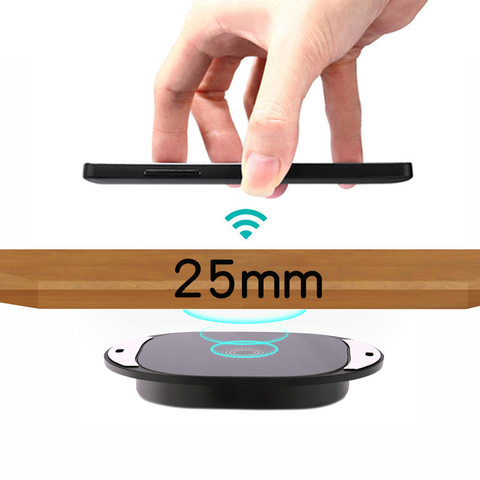 20mm longue Distance rapide sans fil chargeur invisible marbre table de meubles de bureau adsorption cachée pour iPhone 8 X 8Plus XR XS 11Pro Max 12 Mini Samsung S20 S10 S9 S8 Note20 Note10 Note8 Note9 Huawei Xiaomi ► Photo 1/6