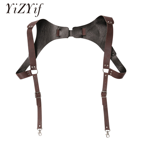 Vintage en cuir jarretelle hommes médiévale Renaissance harnais hommes Punk réglable poitrine ceinture d'épaule sangle Sexy Cosplay Costumes ► Photo 1/6