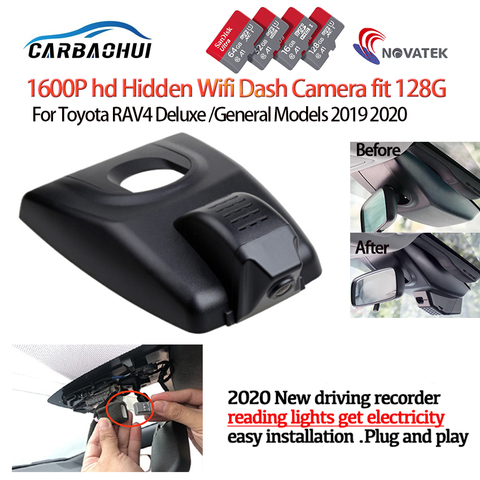 Nouveau Plug and play voiture DVR enregistreur vidéo Dash Cam caméra pour Toyota RAV4 Deluxe/général modèles 2022 hd 1600P haute qualité ► Photo 1/6