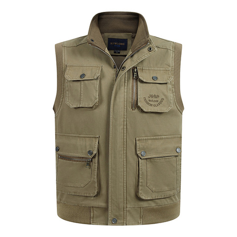 Gilet Baggy mince multi-poches pour hommes, Gilet de photographe décontracté sans manches, veste d'été, Gilet de voyage pour hommes, printemps automne ► Photo 1/6