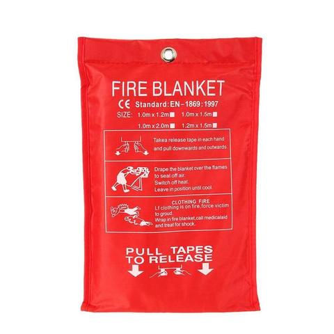 Couverture coupe-feu en fiber de verre 1M X 1M | 1 pièce, abri de survie pour urgences, couverture d'évacuation contre l'incendie, couverture d'intervention d'urgence ► Photo 1/6