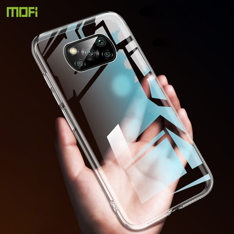 Pour Xiaomi Poco X3 étui mince doux étuis transparents boîtier arrière en TPU pour Poco X3 NFC antichoc complet Anti-coup étui ► Photo 1/6