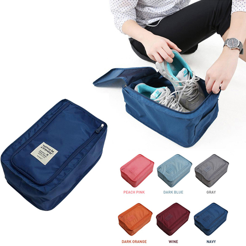 Voyage Portable Étanche Chaussures Sac Organisateur Pochette De Rangement Poche Emballage Cubes Poignée Nylon Zipper Sac, Voyage accessoires ► Photo 1/6